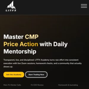 Cover image for LITFX Pro Trading Course showcasing live mentorship